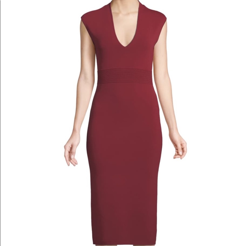 NWOT MICHAEL Michael Kors V-Neck Sleeveless Jersey Knit Dress Cranberry Size XXS